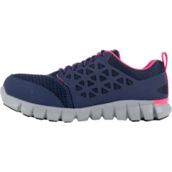 REEBOK WORK Women's Sublite Cushion Work Alloy Toe Athletic Oxford Sneakers, Navy/Pink -Sorel Shop 2047777 402 alt2